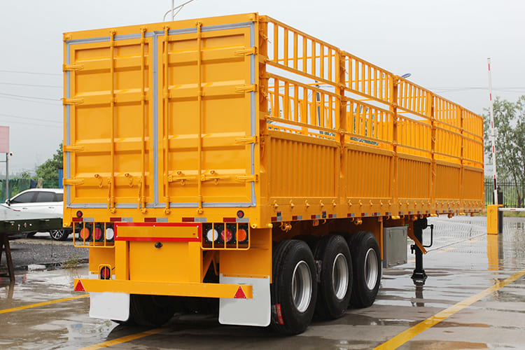 Tri Axle Fence Semi Trailer | 60 Ton Fence Truck Trailer with Stakes for Sale 