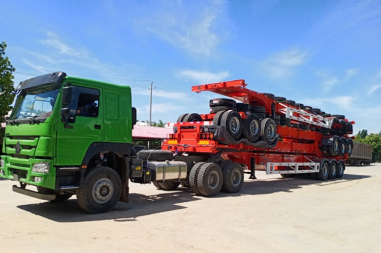 3 Axle 40ft Skeleton Container Truck Trailer for Sale in Port Sudan