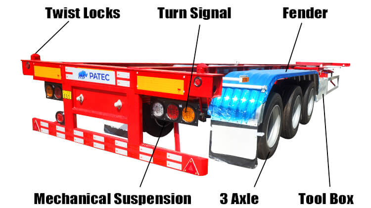 Patec 40 Ft Container Chassis Trailer for Sale in Jamaica